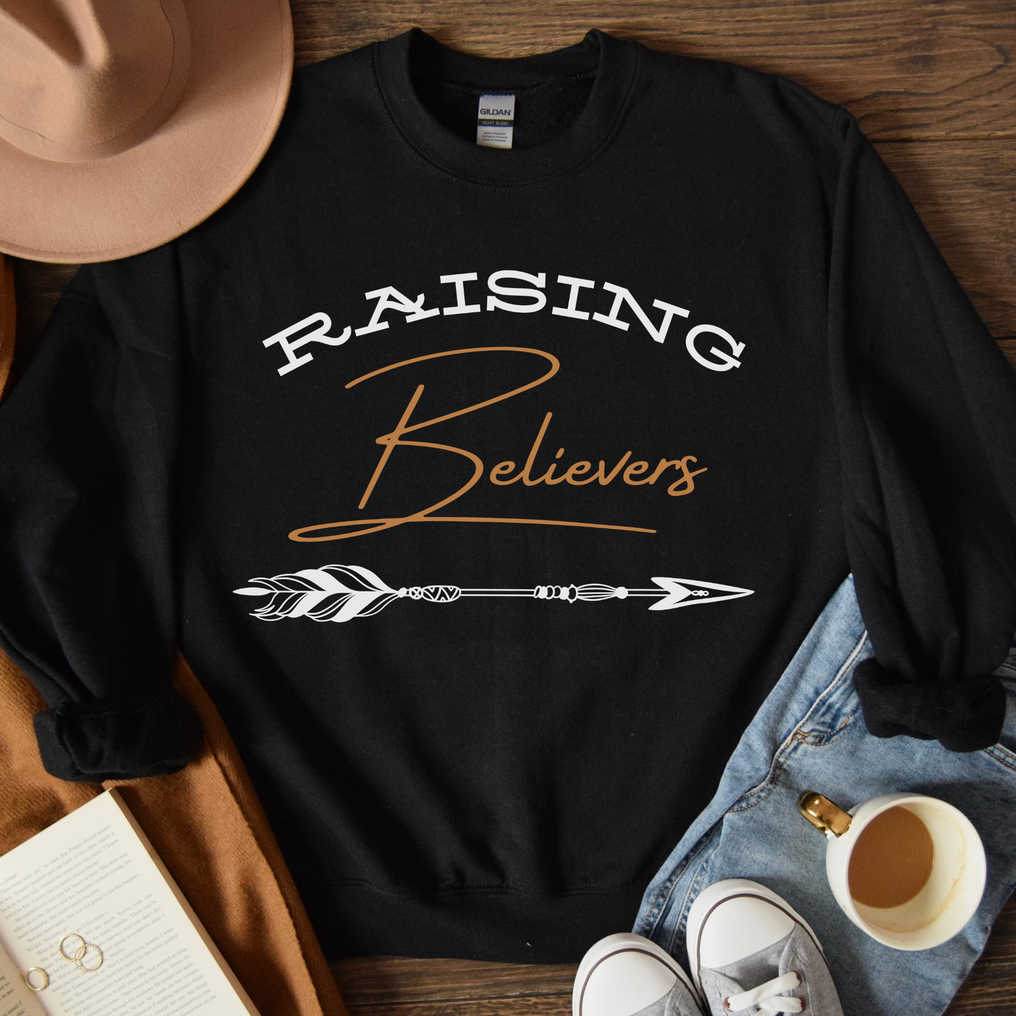 Raising Believers, Christian Sweatshirt for Moms, Boho Style Christian Shirt, Gift for Mothers