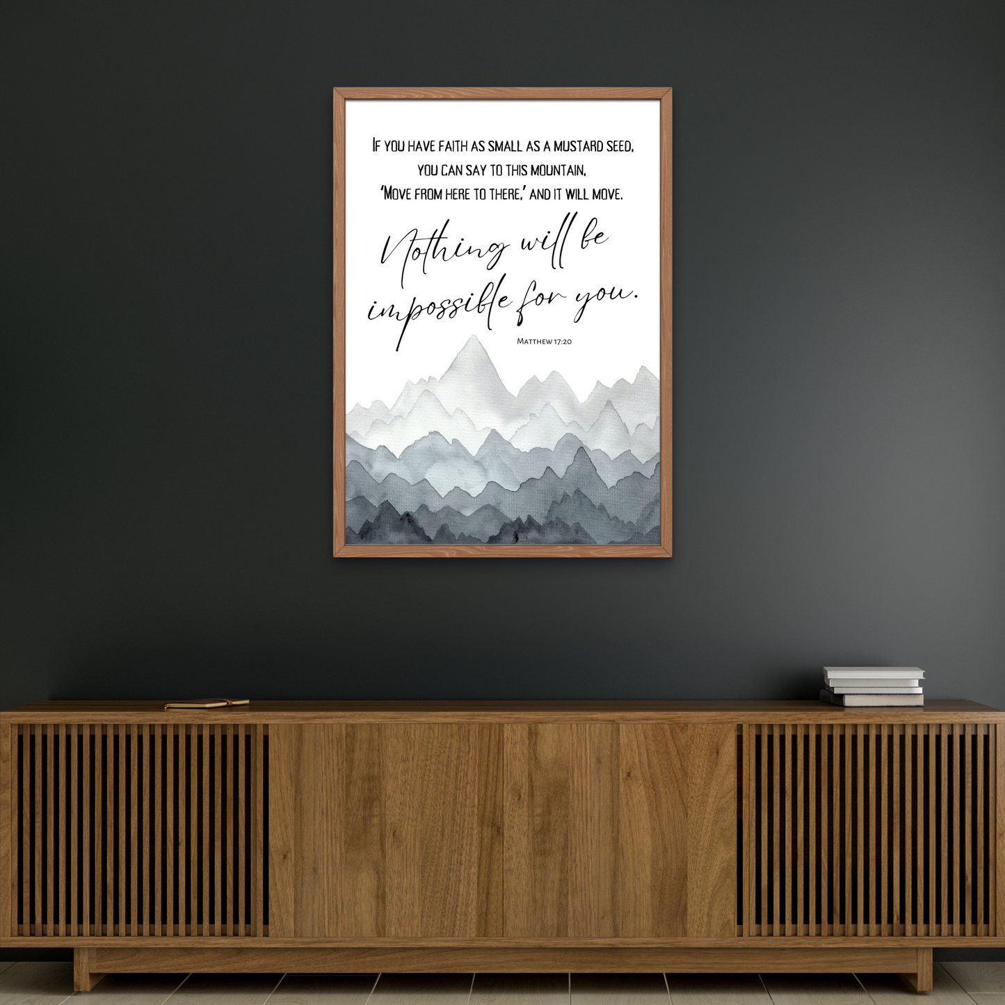 Large Wall Art Print, Faith As Small As A Mustard Seed, Matthew 17:20, 11x14 - 24x36