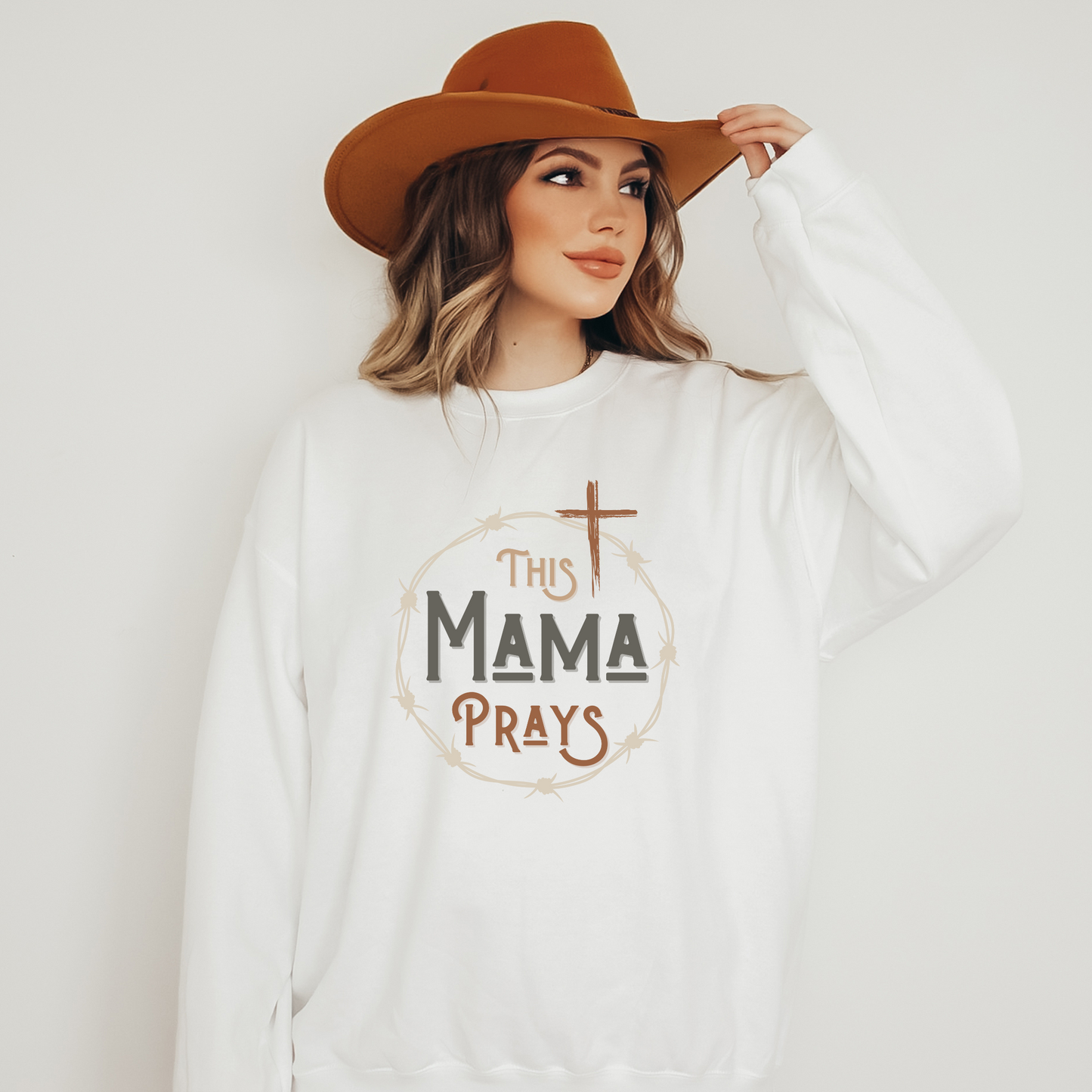 This Mama Prays, Western Inspired Christian Sweatshirt