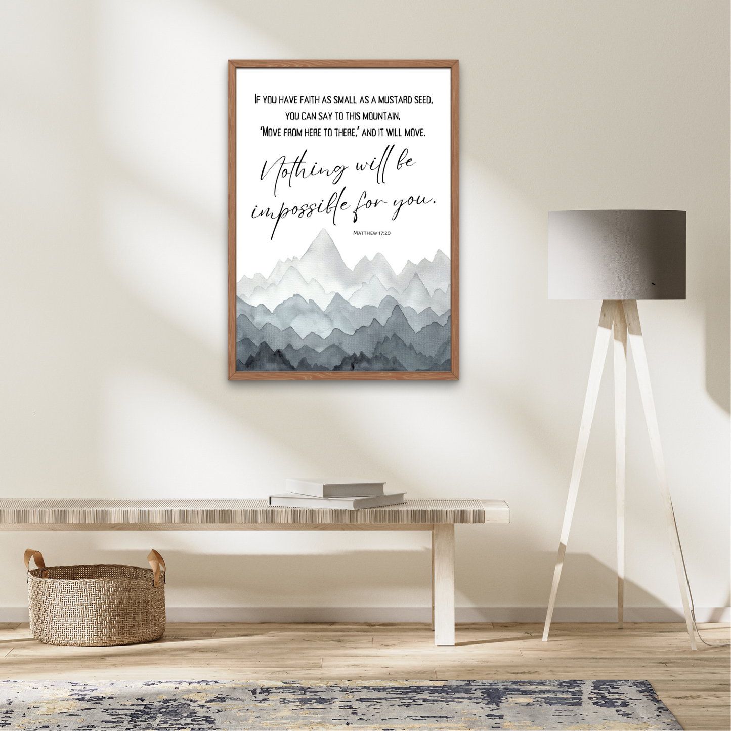 Large Wall Art Print, Faith As Small As A Mustard Seed, Matthew 17:20, 11x14 - 24x36