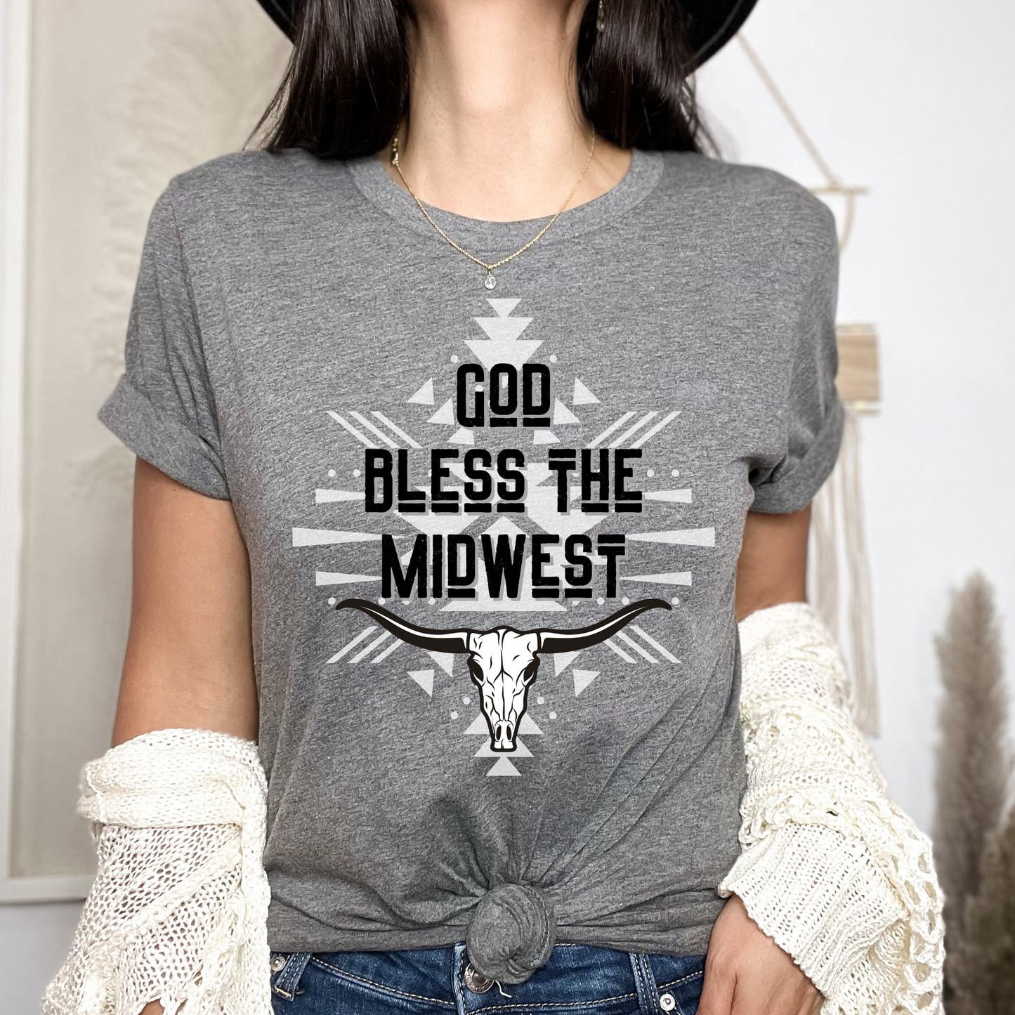 God Bless the Midwest, Western-inspired Christian T-shirt