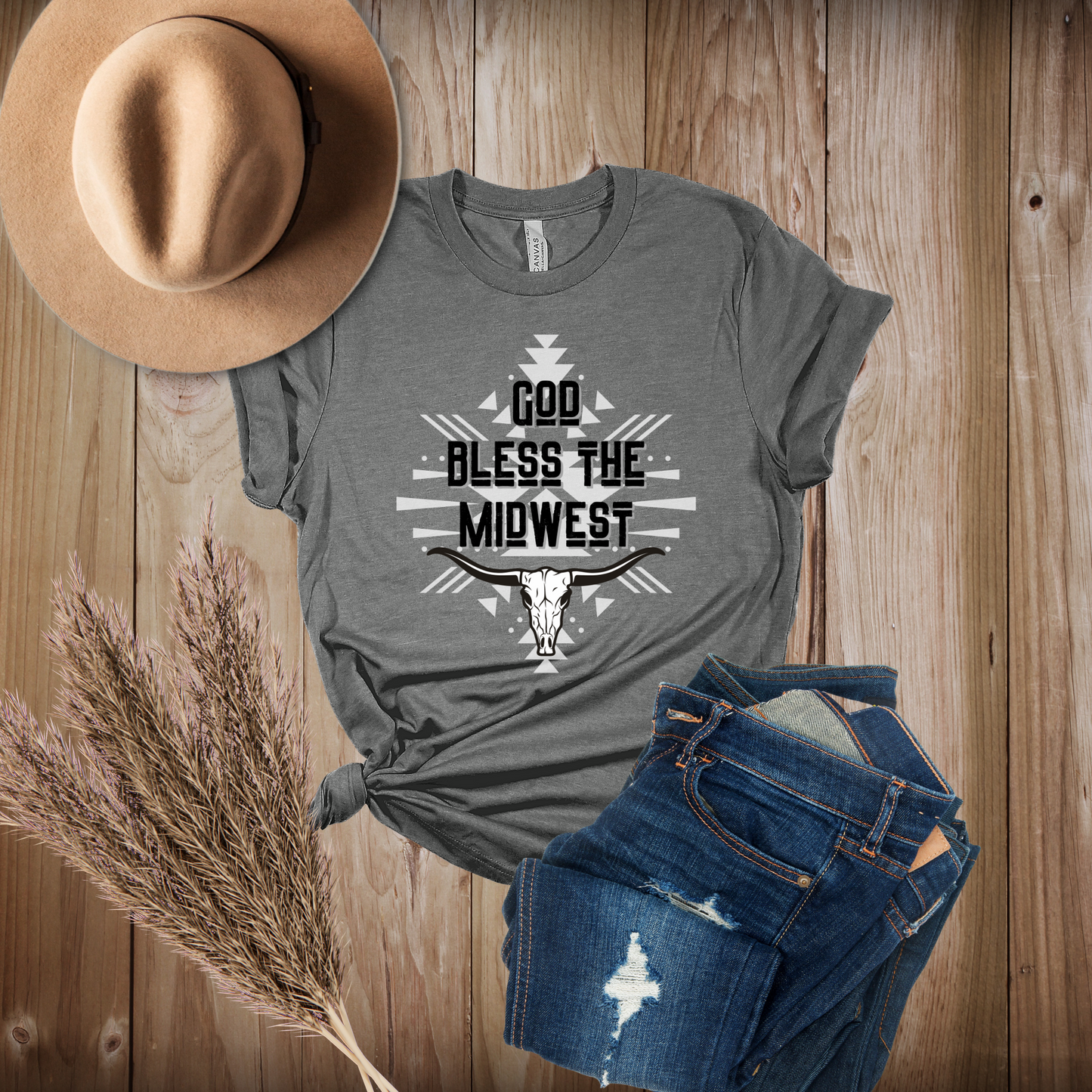 God Bless the Midwest, Western-inspired Christian T-shirt