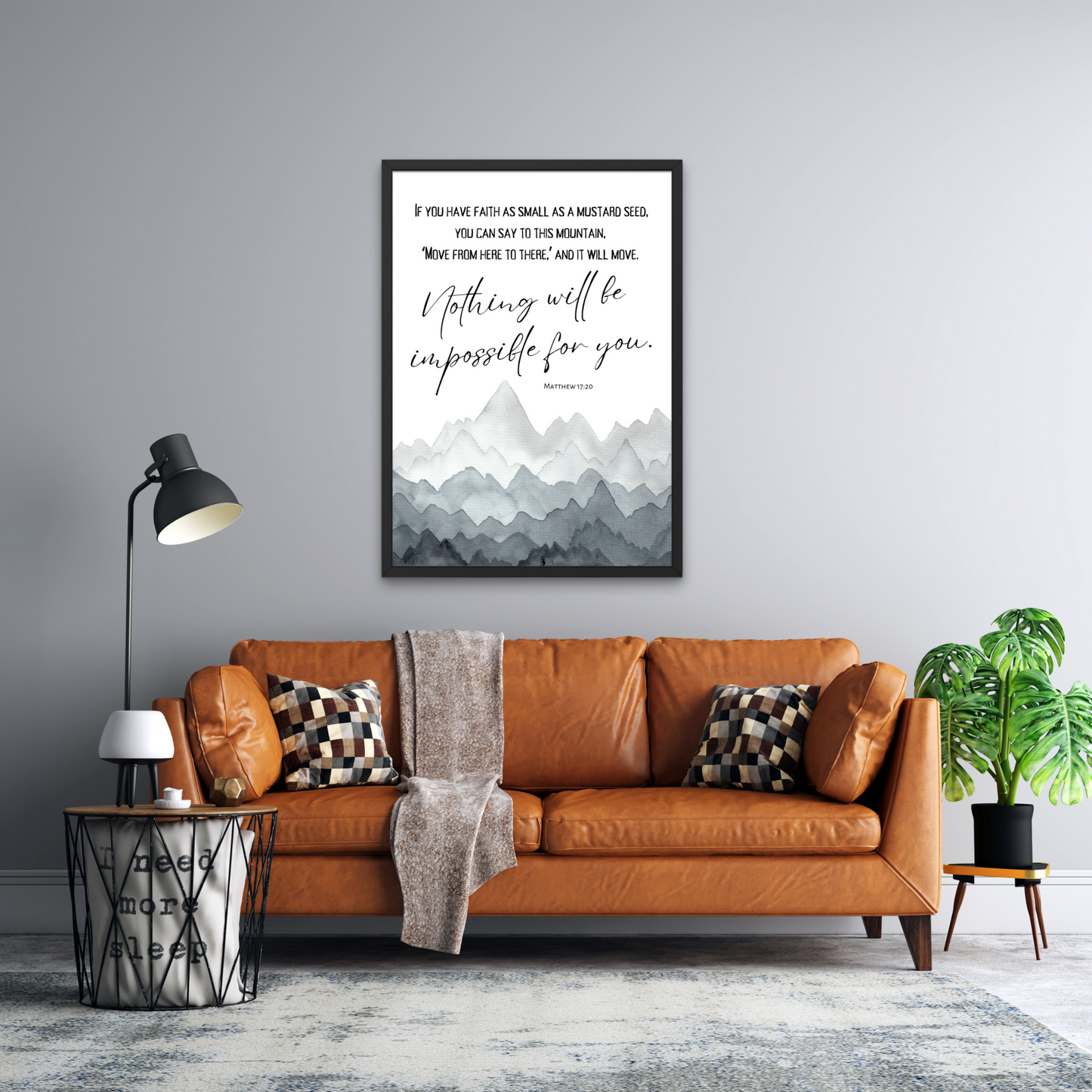 Large Wall Art Print, Faith As Small As A Mustard Seed, Matthew 17:20, 11x14 - 24x36