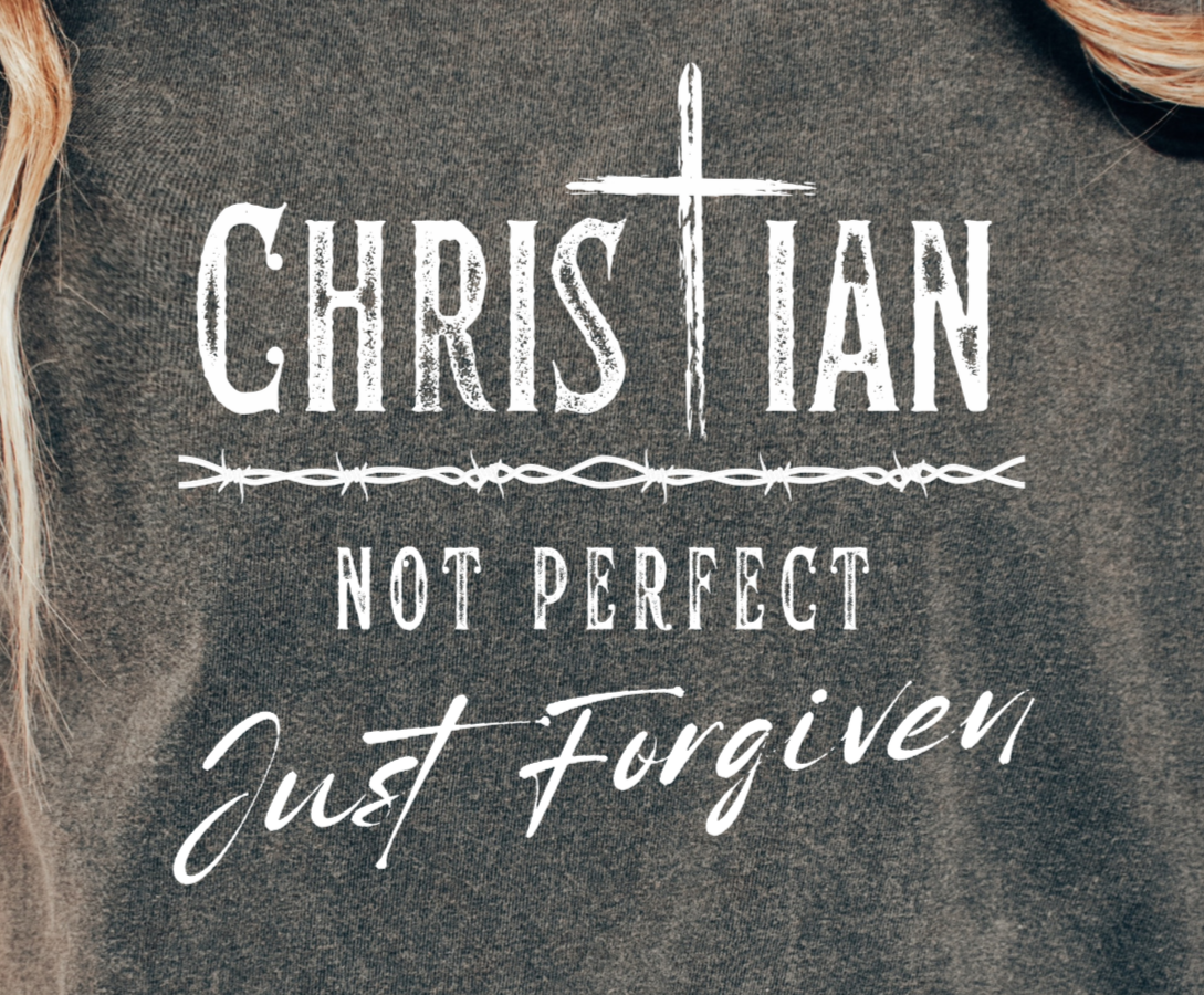 Christian: Not Perfect, Just Forgiven | Vintage Style Women's Garment-Dyed T-shirt