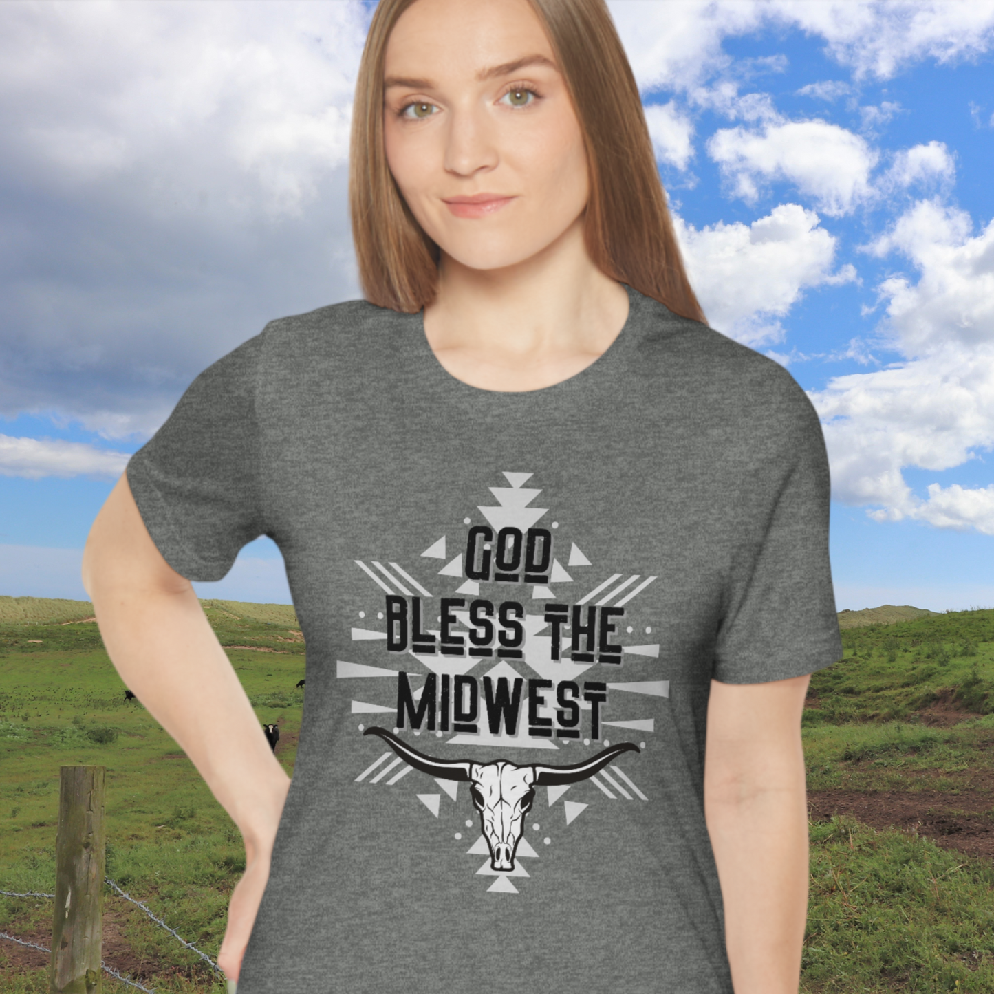 God Bless the Midwest, Western-inspired Christian T-shirt