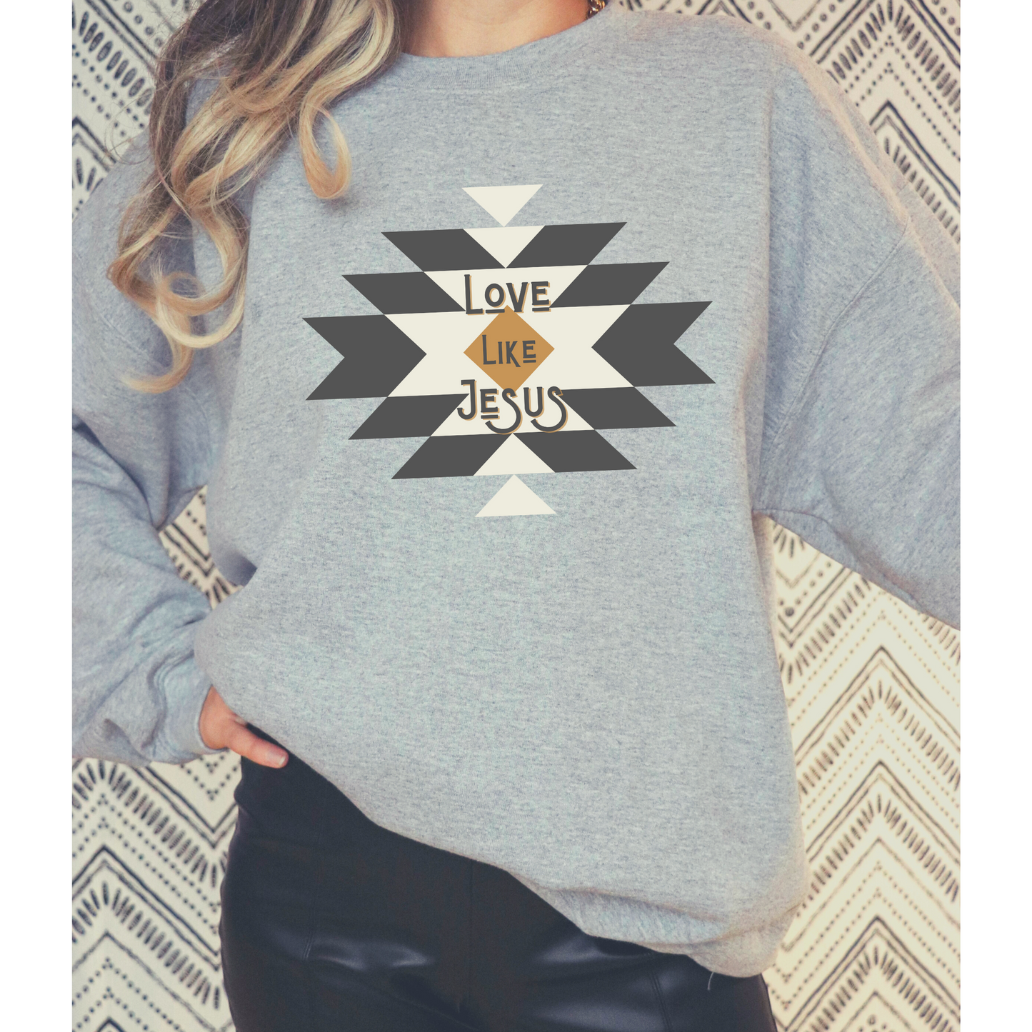 Love Like Jesus, Western/Boho Inspired Christian Sweatshirt