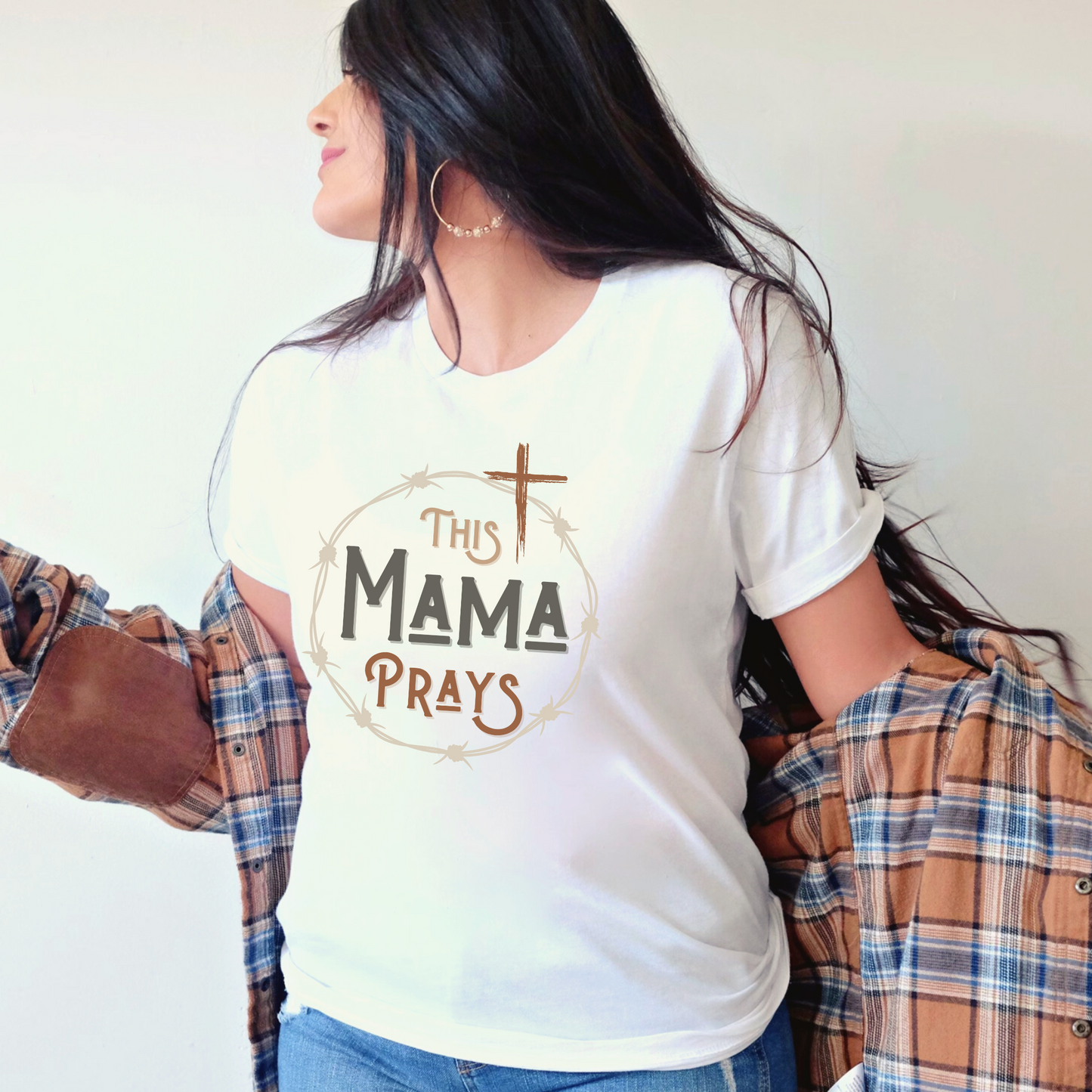 This Mama Prays, Western Themed Christian T-shirt