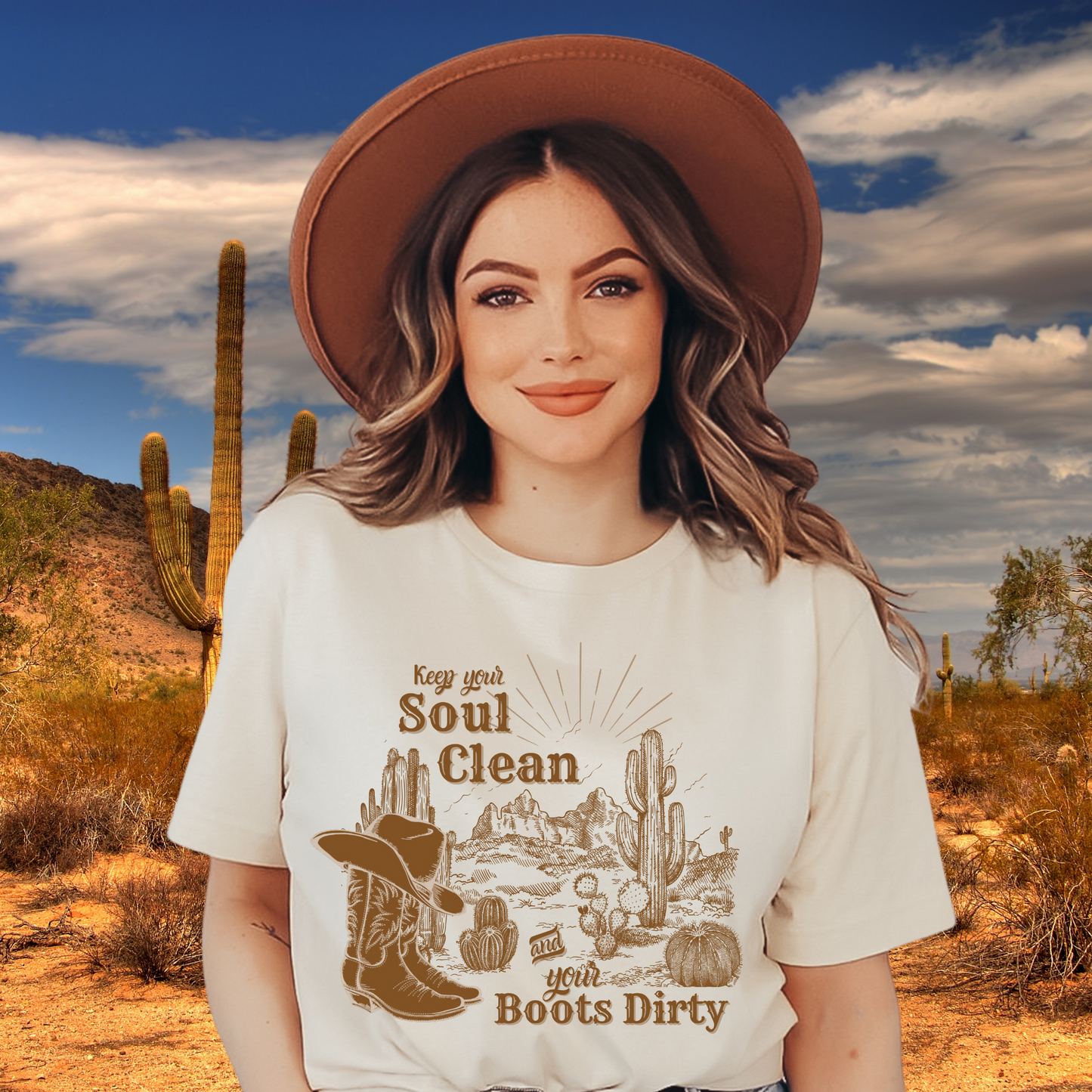 Keep Your Soul Clean and Your Boots Dirty, Western Graphic Tee, Christian t-shirt