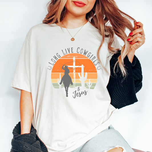 Long Live Cowgirls & Jesus, Western Inspired Christian Tee, Women's T-shirt