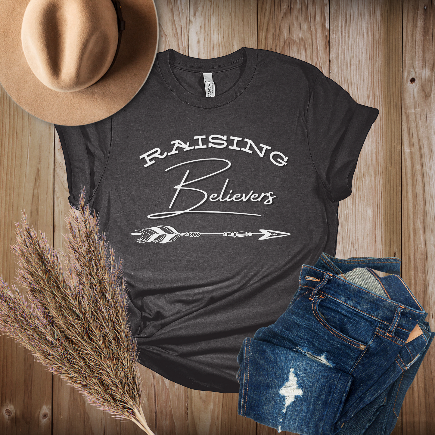 Raising Believers, Christian T-shirt for Moms, Boho Style Christian Shirt, Gift for Mothers