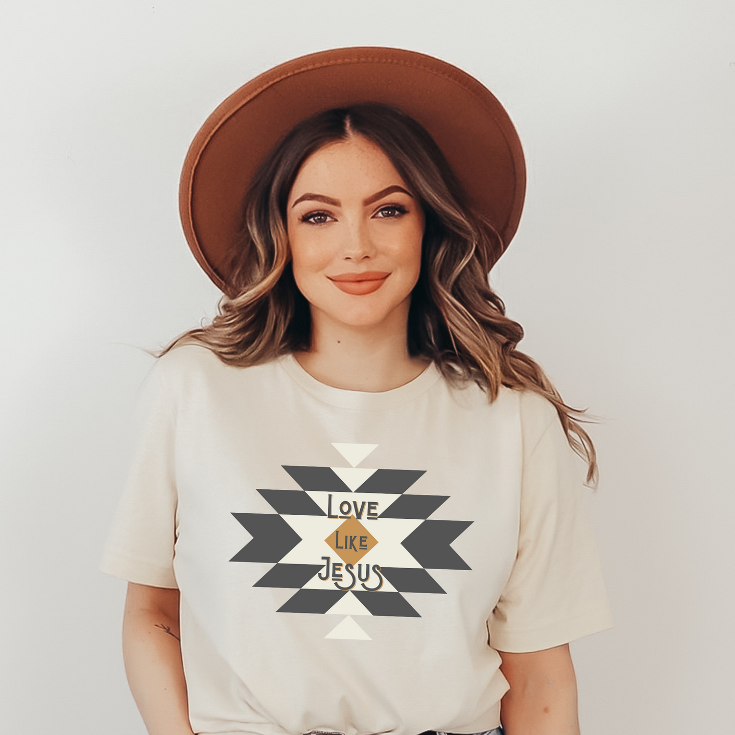 Love Like Jesus, Western-inspired Christian T-shirt, Available in Soft Cream or Athletic Heather