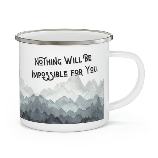 Matthew 17:20, Faith as small as a mustard seed, Enamel Camping Mug, Faith Can Move Mountains Mug, Inspirational Coffee Mug, Christian Mug