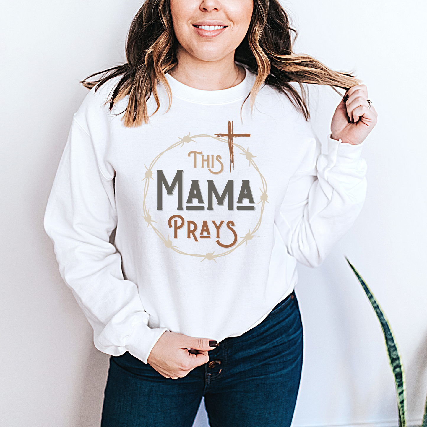 This Mama Prays, Western Inspired Christian Sweatshirt