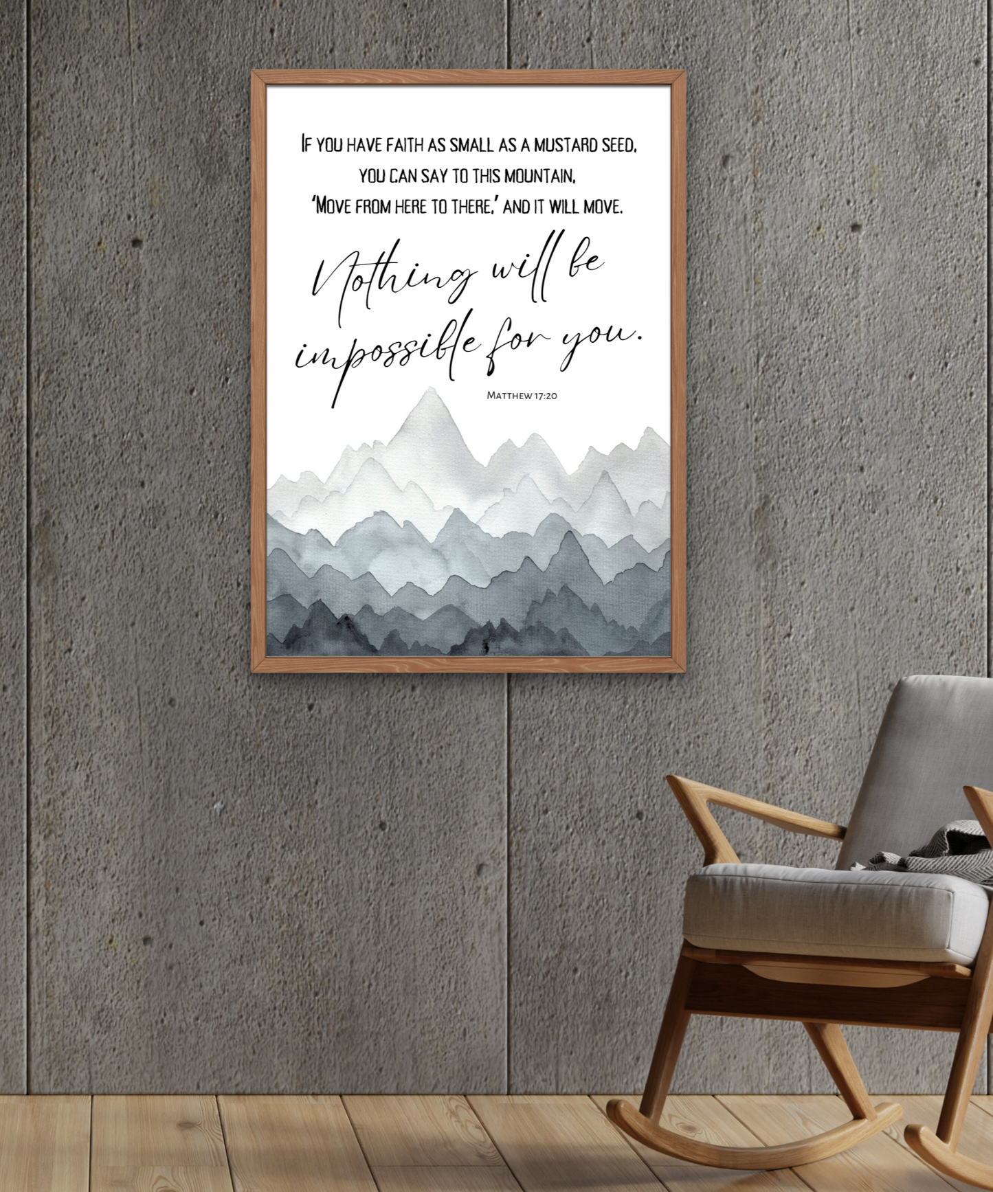 Large Wall Art Print, Faith As Small As A Mustard Seed, Matthew 17:20, 11x14 - 24x36