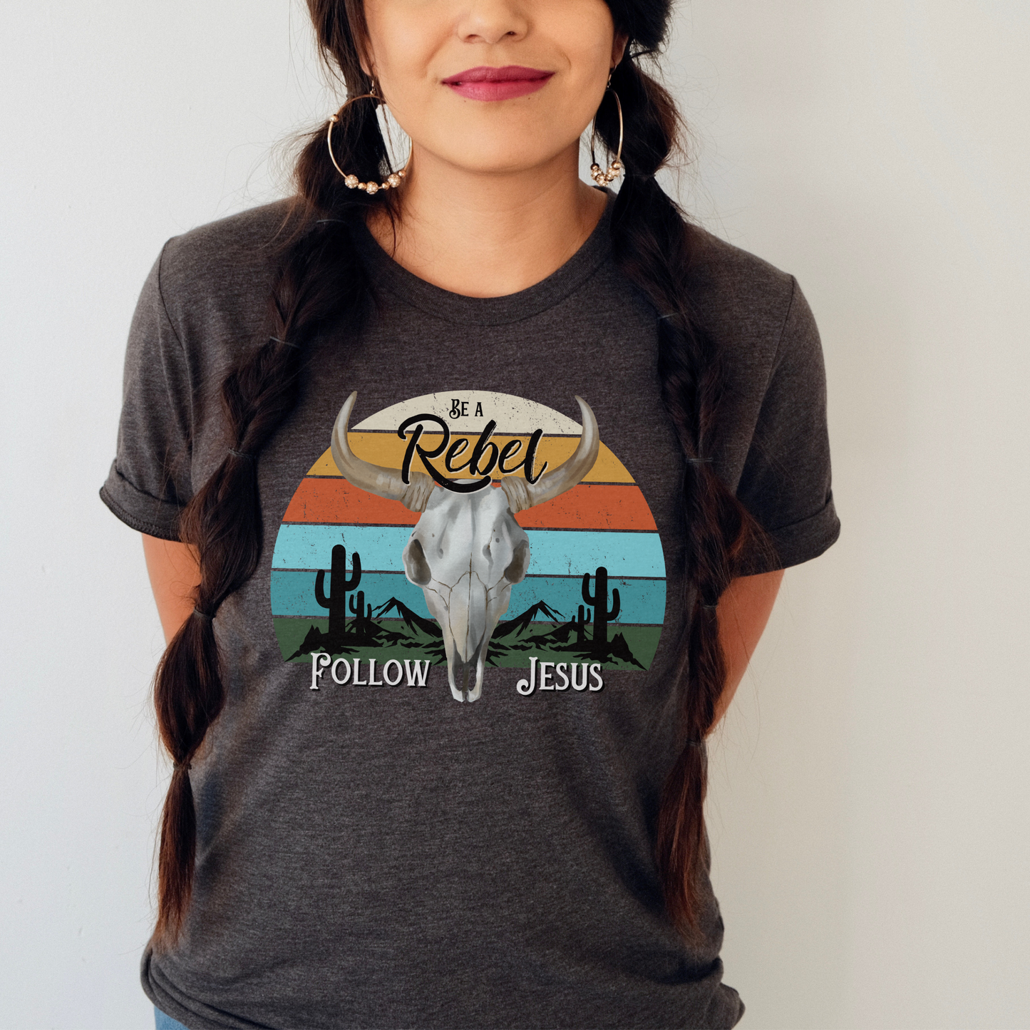 Be a Rebel, Follow Jesus | Western/Boho Style Christian Tee