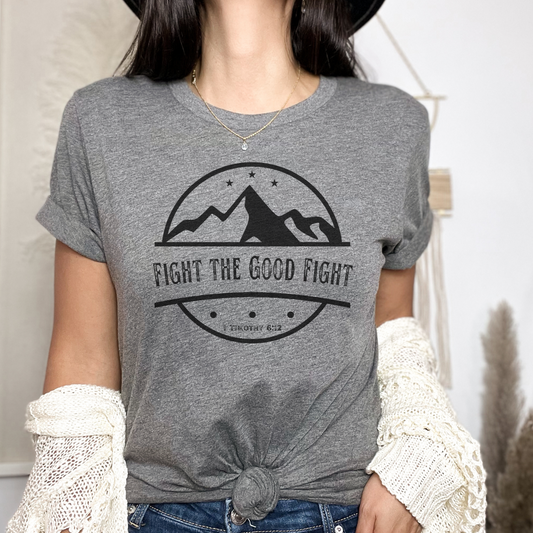 Fight the Good Fight, Unisex Jersey Short Sleeve Tee, 1 Timothy 6:12, Christian t-shirt