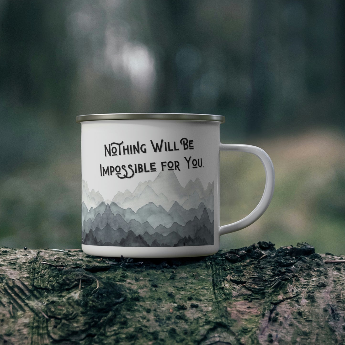 Matthew 17:20, Faith as small as a mustard seed, Enamel Camping Mug, Faith Can Move Mountains Mug, Inspirational Coffee Mug, Christian Mug