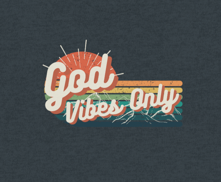 God Vibes Only Christian Crewneck Sweatshirt, Retro-Boho Style Sweatshirt