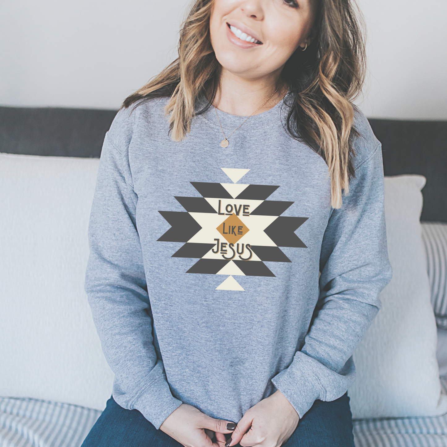 Love Like Jesus, Western/Boho Inspired Christian Sweatshirt