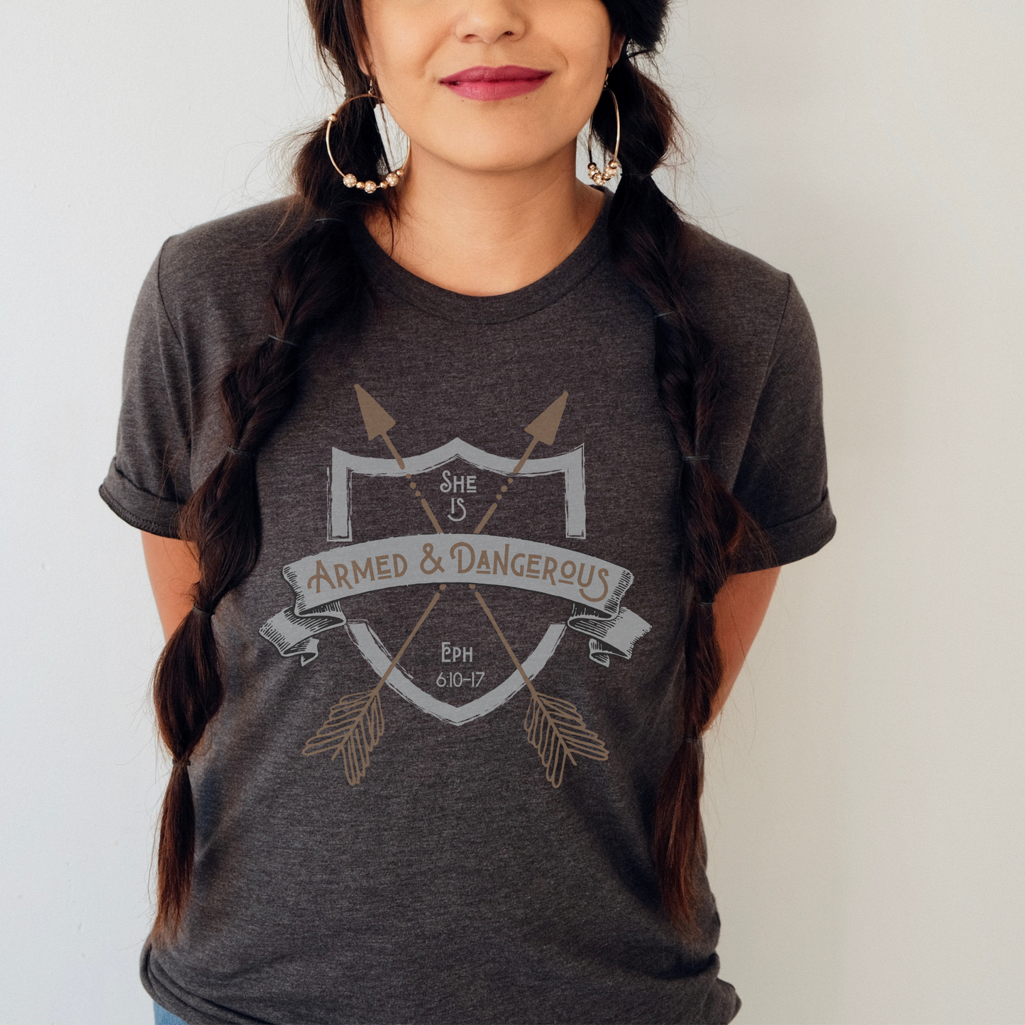 She is Armed & Dangerous Christian Tee, Ephesian 6:10-17, Boho/Western Style, Armor of GodWomen's T-shirt